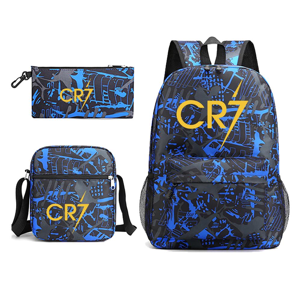 

3pcs New CR7 Backpack School Bags For Boys Girls Teenagers Laptop Mochilas Shoulder Bags 15.6 inch