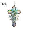 Religious Flower Ornament Lily of The Valley Suncatcher, Acrylic Stained Glass Style Hanging Pendant with Metal Chain, Elegant Floral Window
