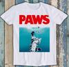 Paws Shark Funny Jaws Parody Animal Unisex Men Women Gift Cool Cult Movie Music Fashion Top Tee T Shirt 2250