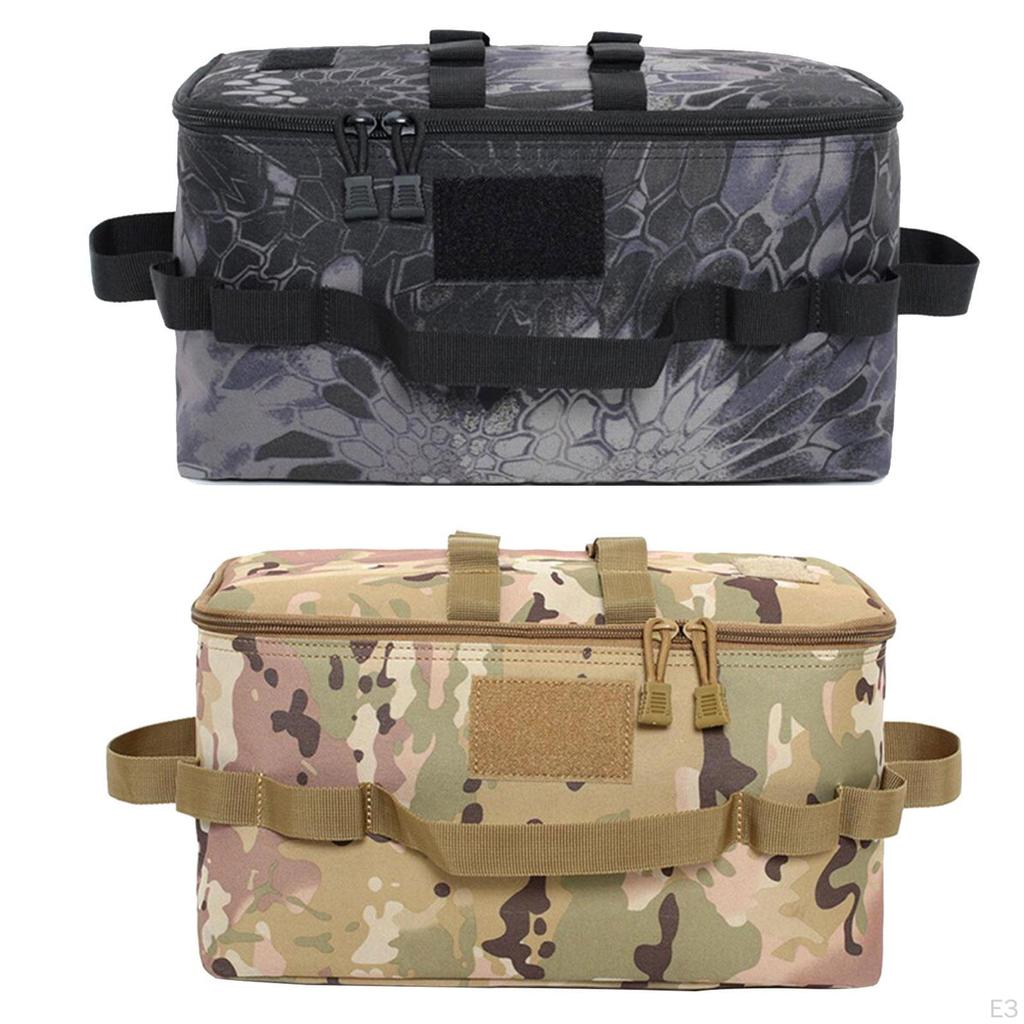 Camping Storage Bag Box 13.4x6.7x7.5inch Pot Pan Cookware Organizer Car Trunk Convenient