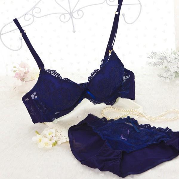 Women Sexy Charming Lace Bra Gather Shape Wear Bra Set Comfortable Underwear