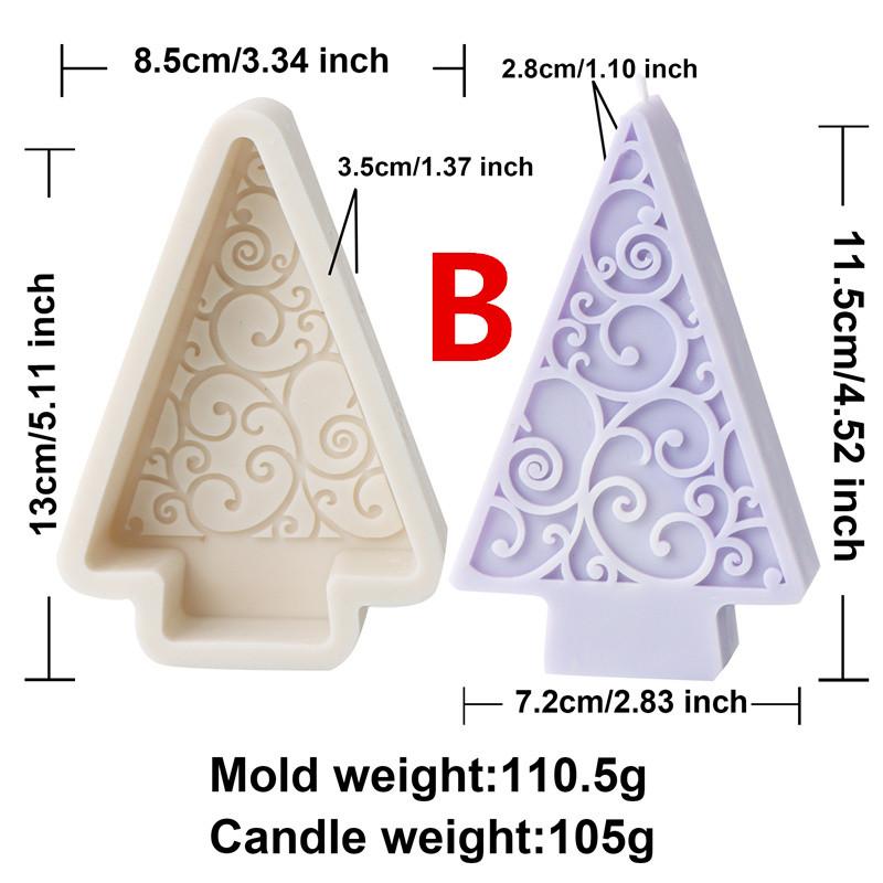 

Minimalist Triangle Christmas Tree Silicone Mold DIY Texture Elk Bell Ball Shapes Candles Gypsum Soap Christmas Home Decor