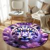 Vintage Round Cat Multicolor Rug Pad, Non-Slip Floor Mat for Kitchen