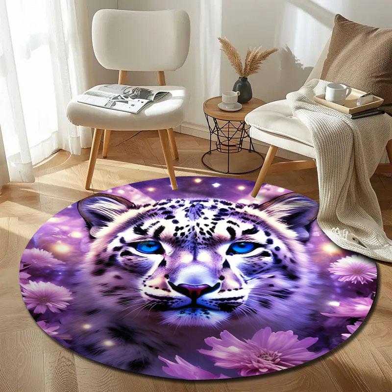Vintage Round Cat Multicolor Rug Pad, Non-Slip Floor Mat for Kitchen