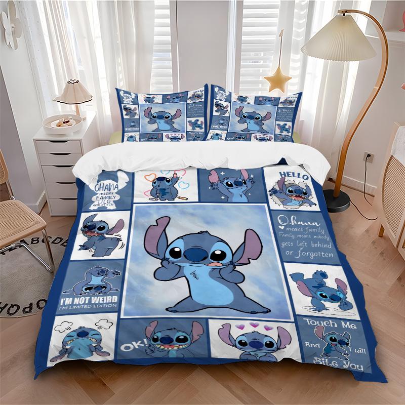 Lilo Stitch Collage Print 3Pcs Bedding Setduvet Cover With 2 Bedropillowcase Home Birthday Gift