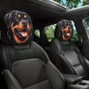 Rottweiler Realistic Print Headrest Covers, Fit for Long Drives or Daily Commute, Enhance Interior Style with Personality, Vehicle Interior Upgrade