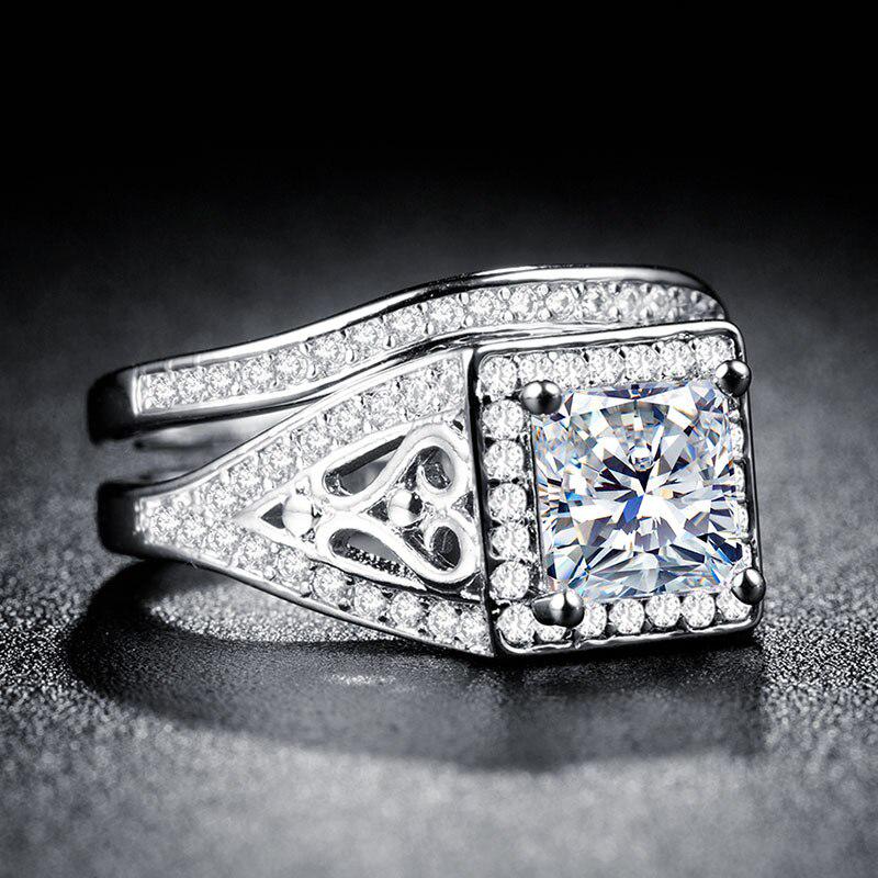 Lindon Clasic din aliaj de cupru Inel cu zircon Bijuterii pentru dama Cadou de petrecere de promisiune de nuntă