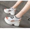 Fashion Women Summer Shoes 2025 Summer New Height Increase Non Slip Peep Toe Fly Weave Sandals Platform Sport Casual Women Wedge Shoes