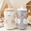 Cute Print Dog Down Jacket Soft Plush Dog Clothes Luxury Puppy Jacket Coat Winter Warm Cat Vest Cozy Pet Overcoat Bichon Apparel