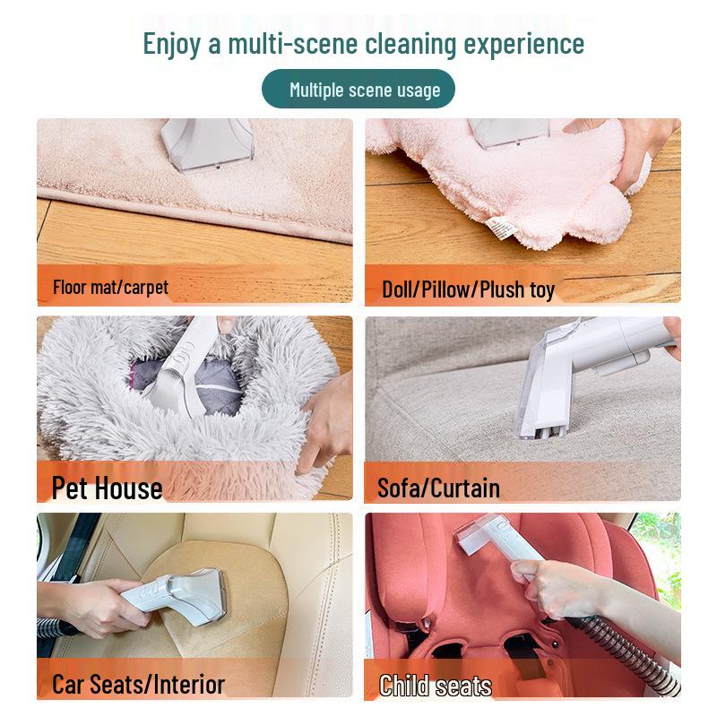 Fabric Cleaner & Stain Remover: Integrated Vacuum for Sofa, Curtains, Carpet, and Mattress Cleaning