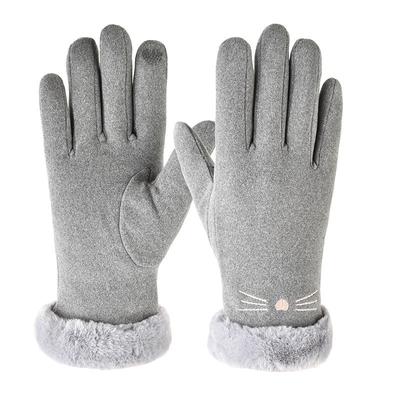 German Velvet Gloves for Men and Women To Keep Warm In Autumn and Winter, Velvet Outdoor Riding Touch Screen Korean Version Simple Hair Mouth