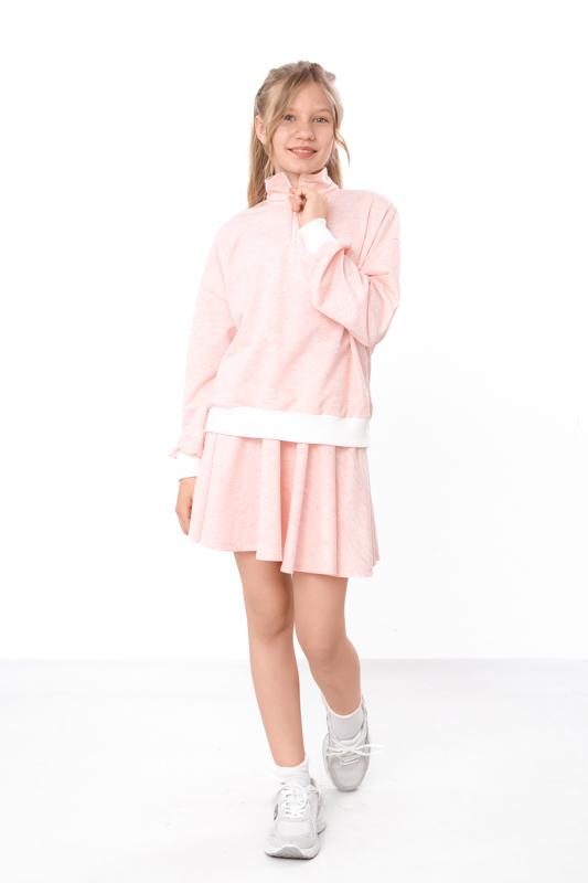 Stylish set of clothes for a girl - a jumper and a mini-skirt made of knitted fabric Any season 6509-057 HC