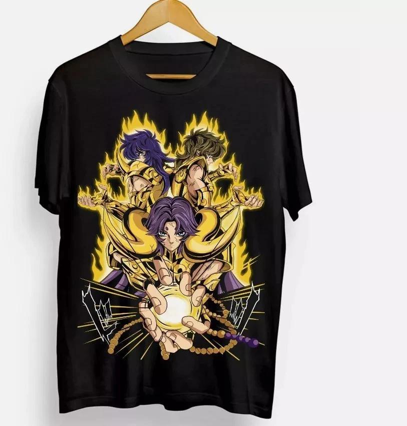 Anime Saint Seiya TShirt Knights Of The Zodiac Hyoga Ikki Black Tee S