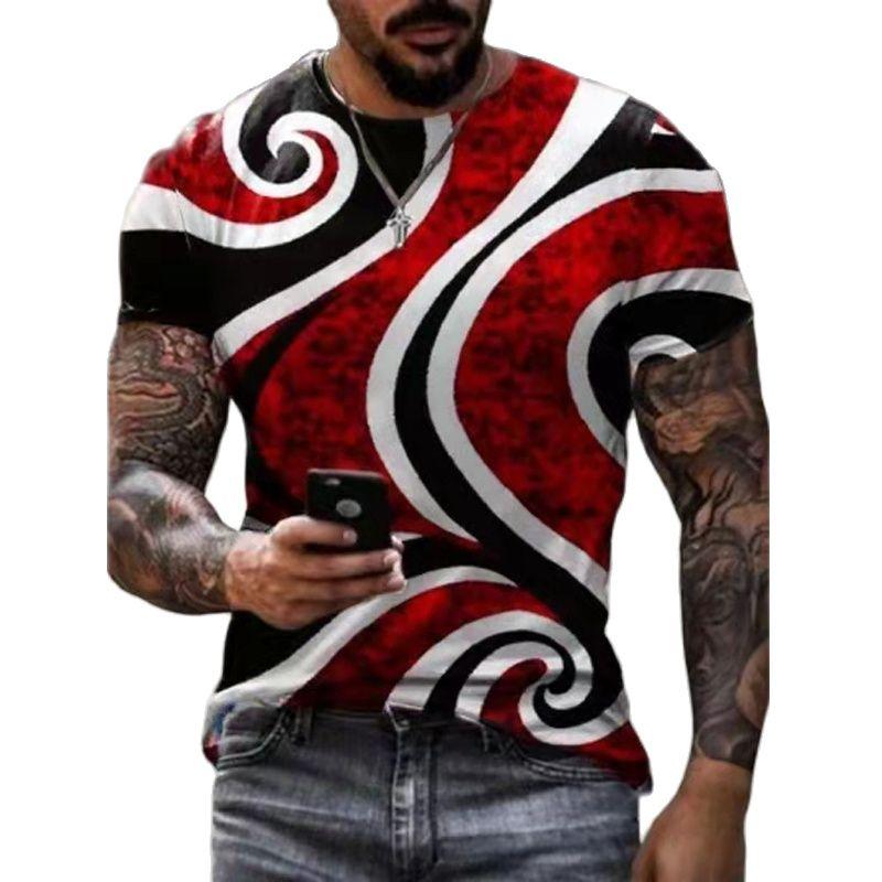 Модная футболка большого размера с индивидуальной геометрией для мужчин — фото 4