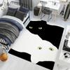 Black and White Cats Fun Cute Cool Hogar Bedside Rug Kitchen Bath Floor Mat Hallway Balcony Carpet Entrance Doormat Decor Home