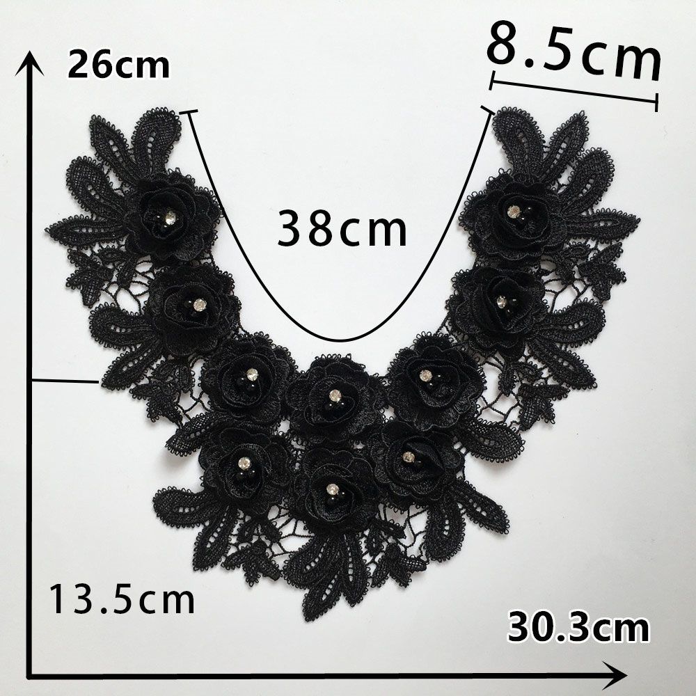 Black And White I Embroidery Polyester Beads Hollow Diy Sewing Lace Decoration Matching Clothing Accessories Clothing
