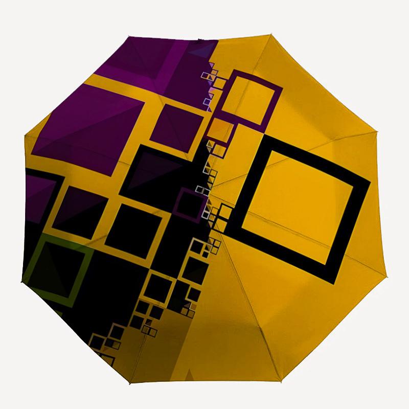 

1PC Geometric Shapes Automatic Open/close Umbrella with 8-Rib Structure for Women/Men, All-Season Use - Fashion Lovers yy250919043