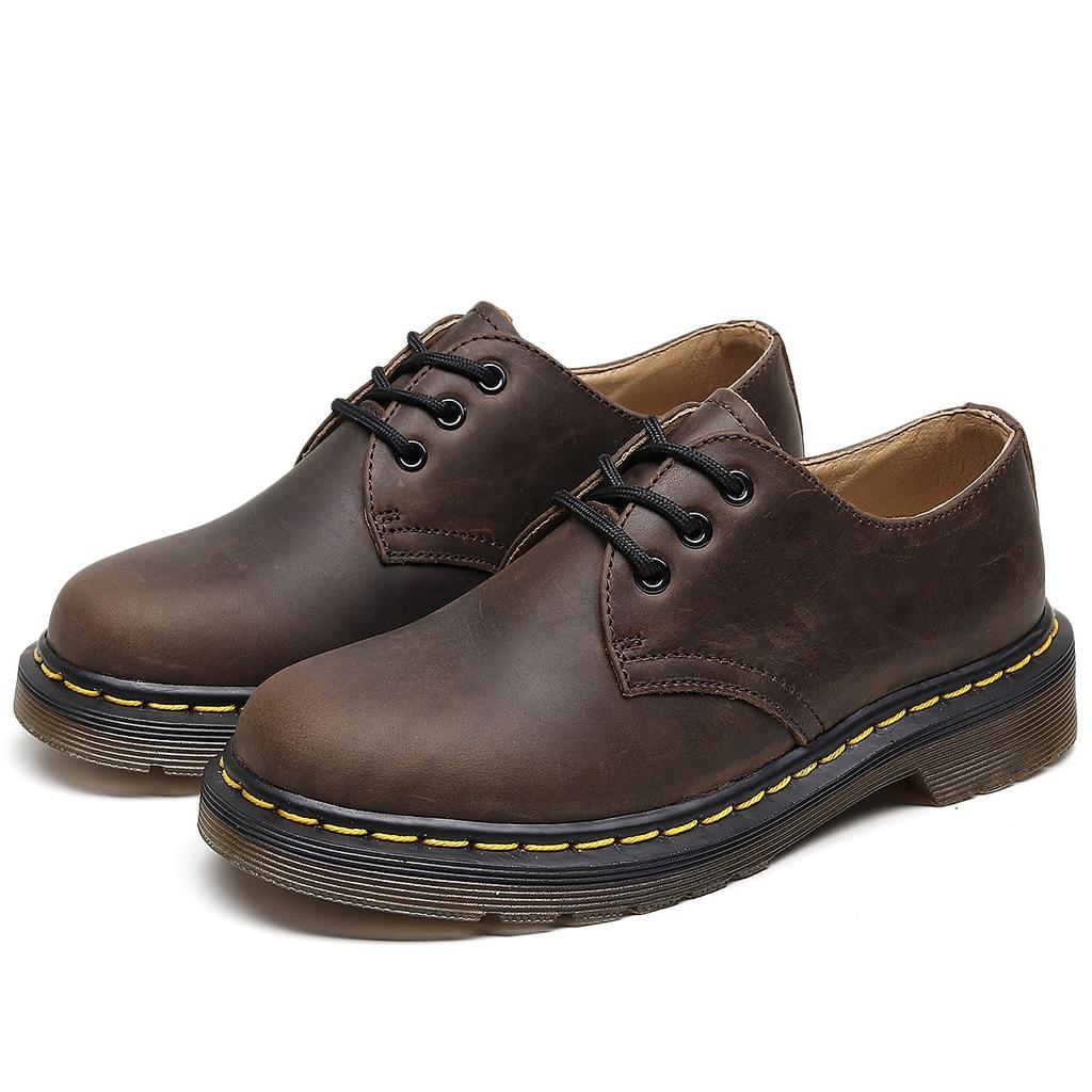 Fashion New unisex cowhide work shoes for men and women  men's casual leather shoes platform  Outdoor homework women's shoes Large size