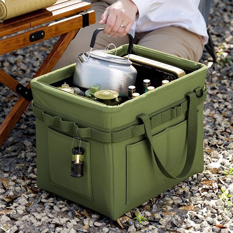 Waterproof Oxford Cloth Garden Tool Bag Multi Pocket Tool Carrier With Handle For Gardening Cleaning and Outdoor Use