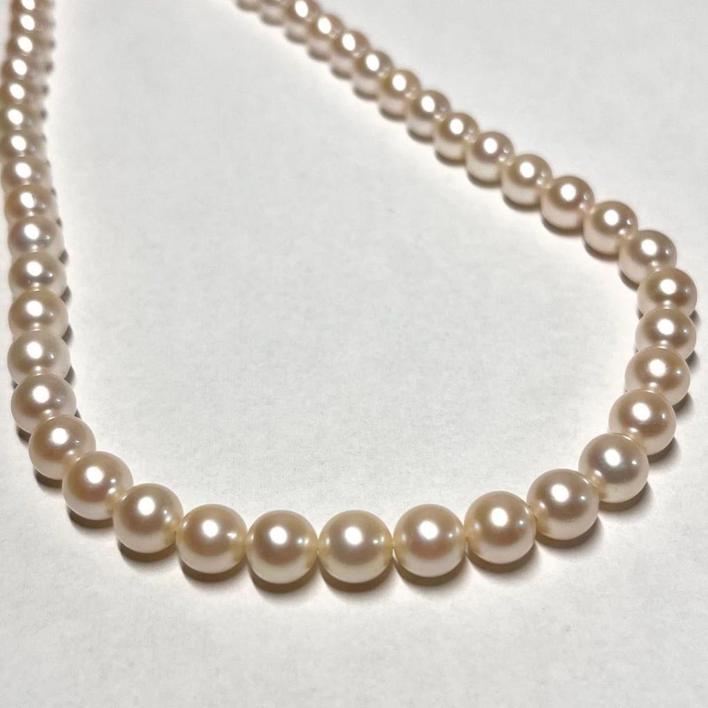 Used Comes with a certificate of authenticity [Semi-Hanadama class] Akoya pearl pearl necklace Pearl SILVER stamp 7-7.5mm Pearl jewelry Glossy