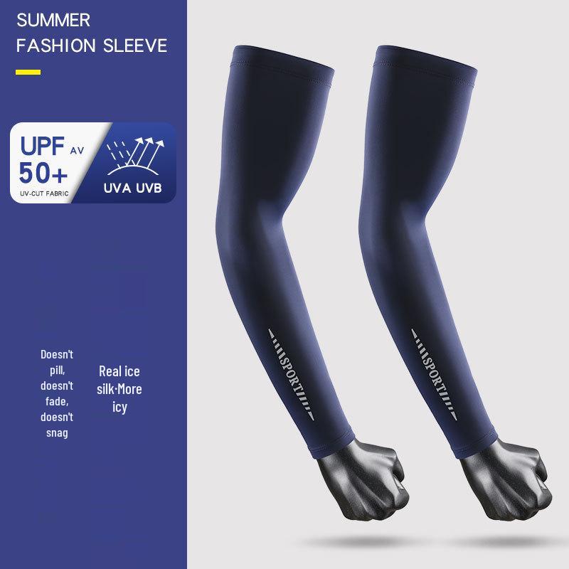 Maniche da Braccio in Ghiaccio di Seta Anti-UV Premium per Uomo - Ultra-sottili, Fresche, Traspiranti Protezione Solare per Ciclismo e Attività all'Aperto.
