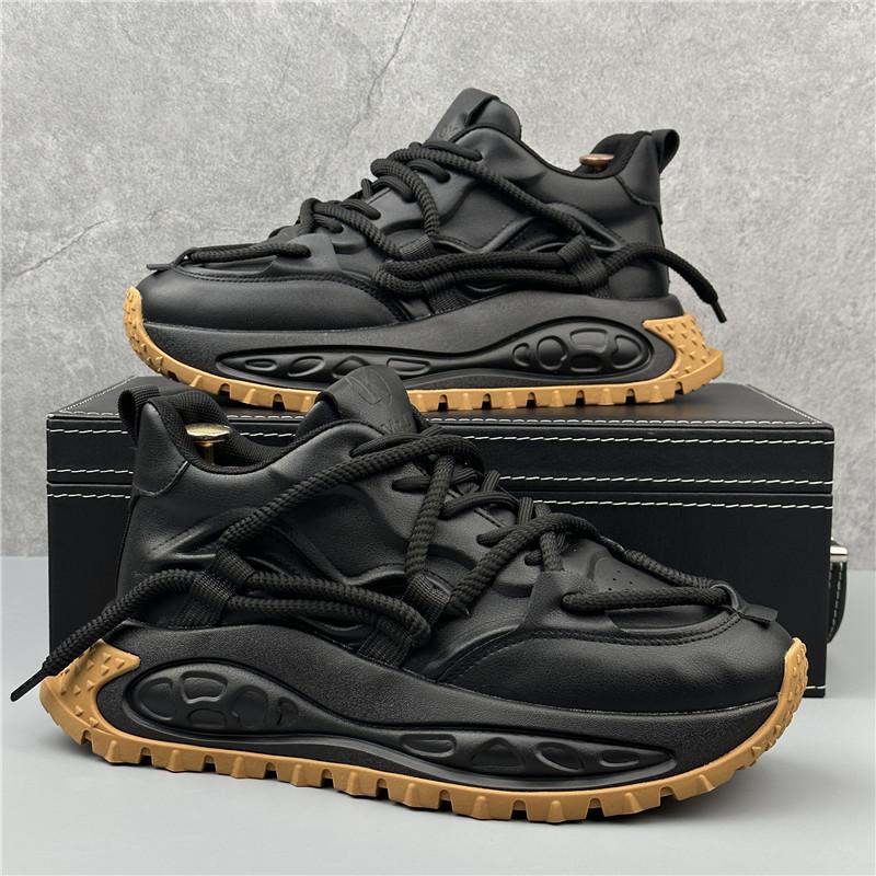 

Новые мужские кроссовки на платформе, повседневные, громоздкие, удобные, противоскользящие, модные, спортивные, мужские туфли, износостойкие, на шнуровке 38 чёрный