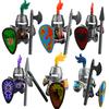 MOC Building Blocks Medieval Character Accessories Warhorses Militiamen Dragons Castles Knights Brick Gifts Toy Helmets Shields