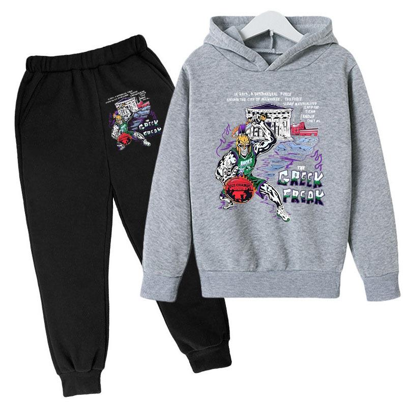 Warm Casual Hoodie Soldier Pattern Colorful Printing Fashionable Comfortable Long Sleeved Children's Set