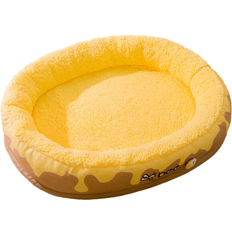 Winter Dog and Cat Nest Mat Warm and Thick Winter Thermal Insulation Open Crystal Super Soft Pp Sponge Mat Yellow