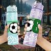 1PC Number Eight Soccer Birthday Mark 750ml Color Plastic Water Bottle Leakproof Flip Straw Lid For Sports Office Home Use