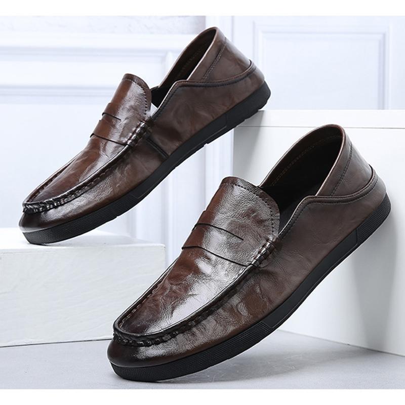 Fashion Business Mens Brogues Shoes Soft Flat Casual Male Footwear Black Brown