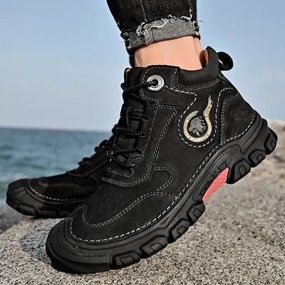 Herren Outdoor Bergstiefel Luxus Handgefertigt Echtes Leder Herren Freizeitschuhe Komfort Rutschfest Wandersneaker Schneestiefel