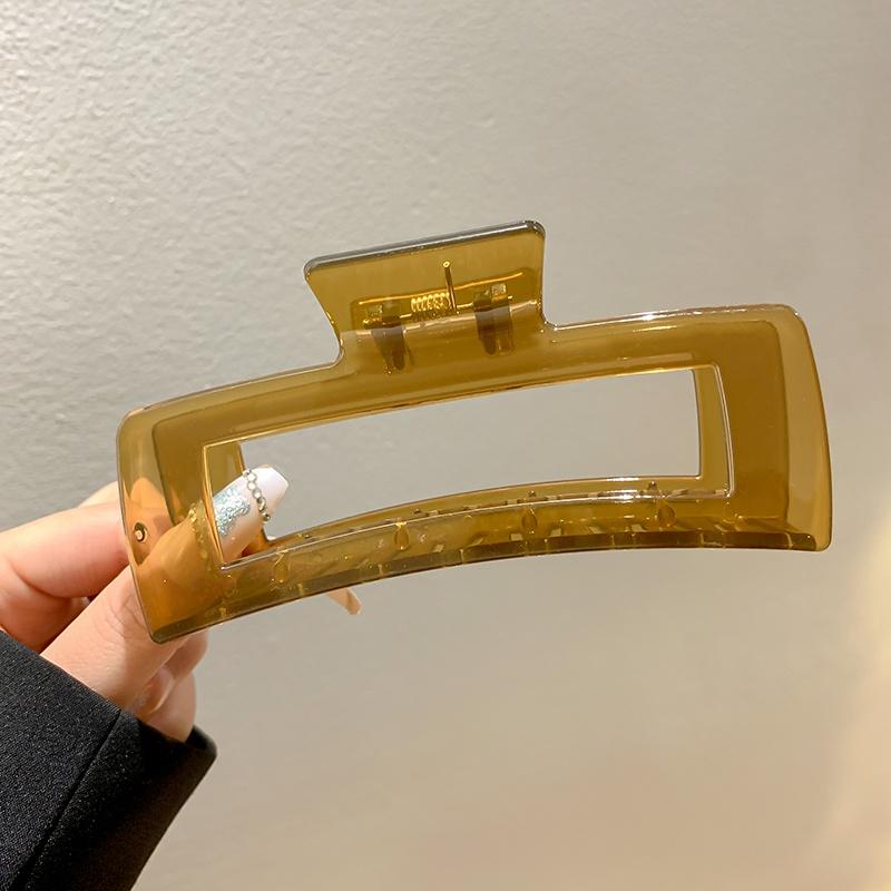 Koreanischer Stil Großer quadratischer Haarclip Damen Einfacher Jelly-Farben Haifischclip Haaraccessoires