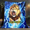 1PC Custom Name Lion Power Energy outdooor Flannel blankets Patterns Throw Blanket All-Season Soft Gift for Couch, Bed, Camping gifts