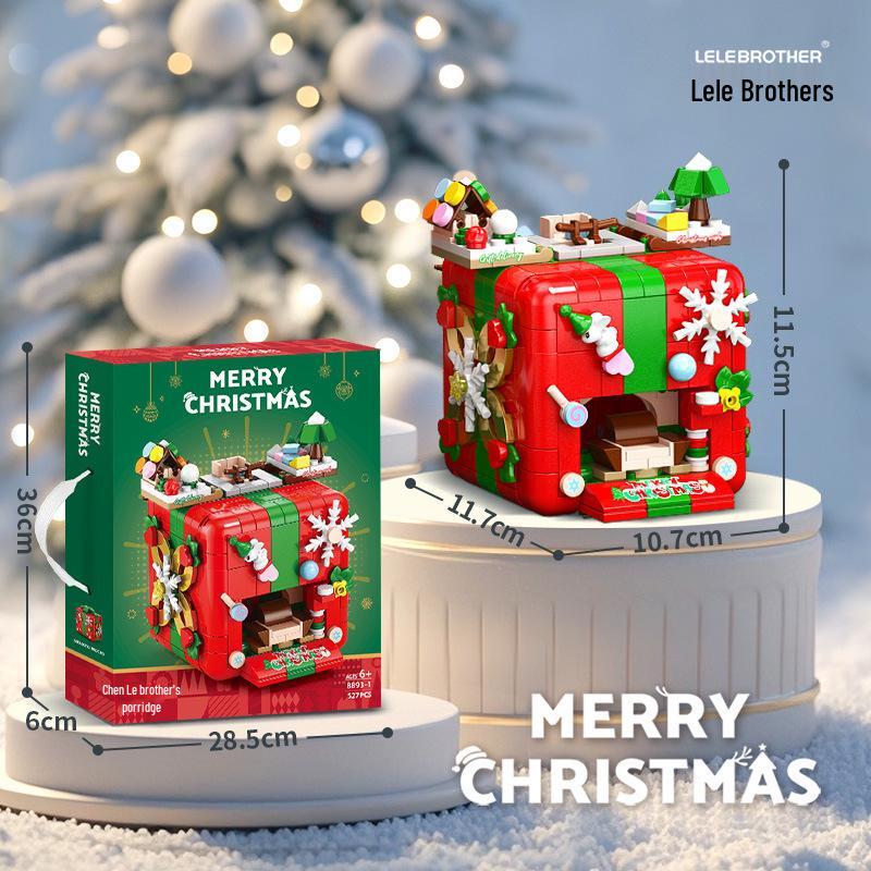 Cutie muzicală cu brad de Crăciun compatibilă LEGO: Jucărie de construcție educativă luminoasă pentru copii, perfectă ca ornament de ziua de naștere