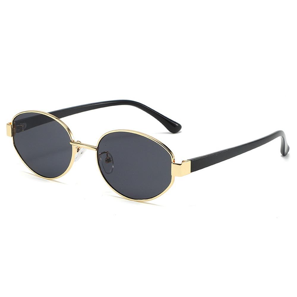 Retro Driving Shades Outdoor Sports Punk Style Eyewear Oval Frame Sunglasses  for Women & Men