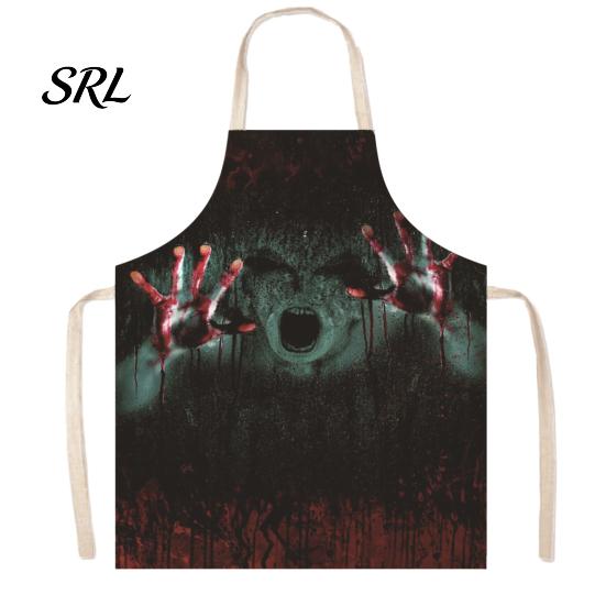 Halloween Theme Photography Butcher Apron with Realistic Blood Stain, Washable Protective Work Apron, Novelty Barbecue Horror Costume Prop for Cosplay