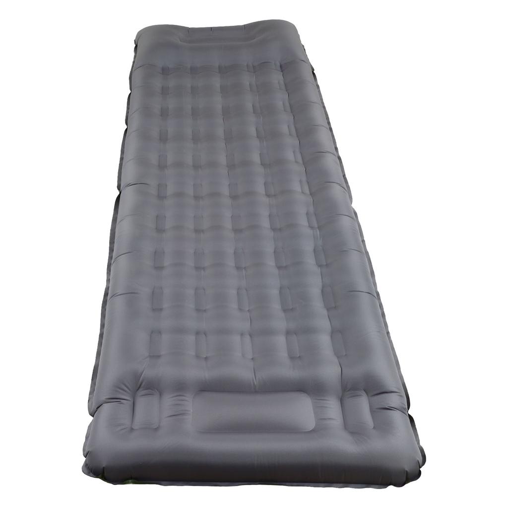 Inflatable Camping Mat Olive Green Waterproof Ergonomic 60s Foot Inflation Anti Leakage Camping