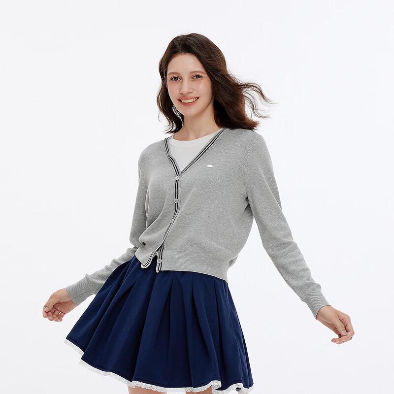 Semir Women's Autumn Contrast Faux Two-Piece Knit Pullover