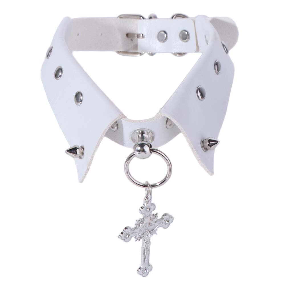 Studded Punk Choker PU Leather Fake Collar Necklace Creative Rivet Choker  Female