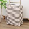 Easy Clean Laundry Hamper Basket with Wooden Handles, Cotton And Linen Large Space Saving Bag Basket, Storage Foldable Organizer for Families