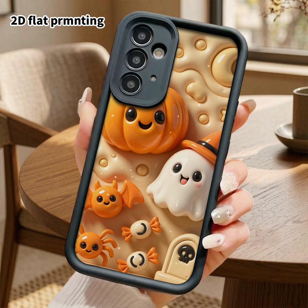 Phone Case: 2D Flat, Suitable for Samsung Galaxy A34 A35 M05 M06 S20 S22 S21 FE Plus 5G Protective Case, Pumpkin Ghost Set, Perfect Christmas and Hall