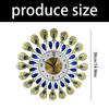 Crystal Leaves Wall Clock None-Ticking Silents Battery Operated Clocks Decorative Wall Clocks for Living Room Decors