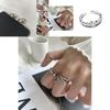 Exquisite 925 Silver Vintage Style Hip Hop Smiley Face Adjustable Ring For Women