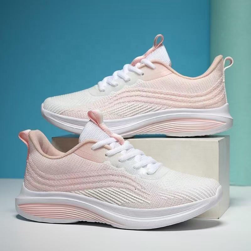 Breathable Flight Woven Student Walking Style Shoes Non-slip Soft-soled Sports Casual Women's Shoes Flat Non-slip Sneakers