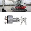 Ignition Switch Compatible with Takeuchi Excavator Digger Models H806 and Others, Includes 2 Keys for Convenience