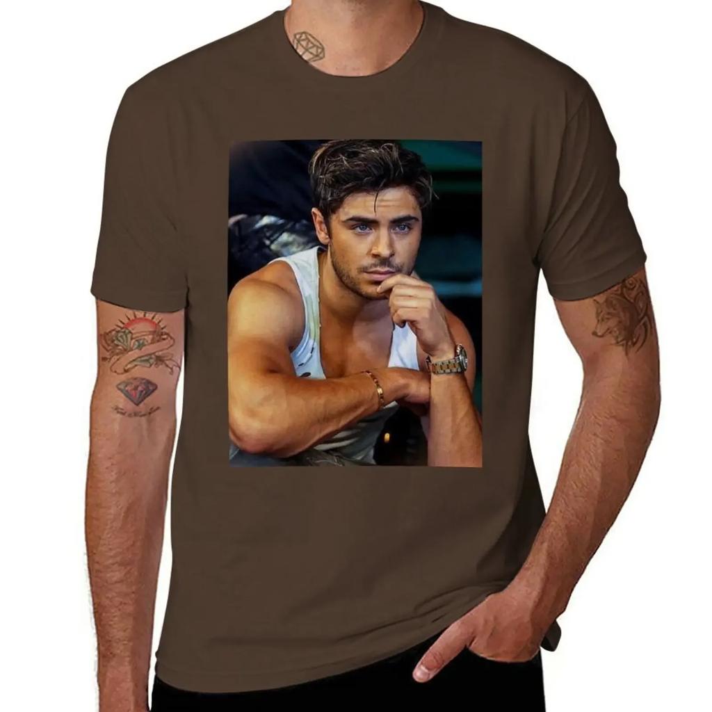 Zac Efron Model T-Shirt heavyweights boys animal print T-shirt men