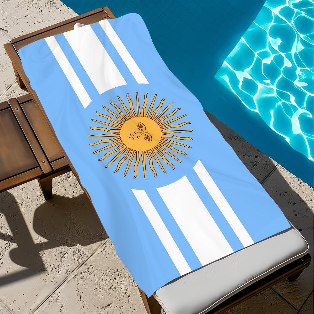 A-argentinien Handtuch Groß Schnelltrocknend Mikrofaser weich Strandhandtuch für Reise Fitness Sauna Baden Camping