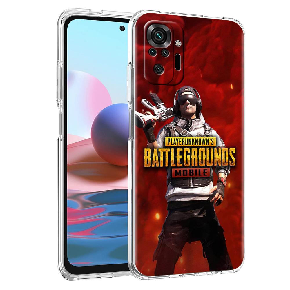 Game PUBG Phone Case Cover for Redmi Note 10 11 12 7 8 8T 9 K40 Gaming 9A 9C Pro Plus Transparent Silicone Shell Coque Capas Bag