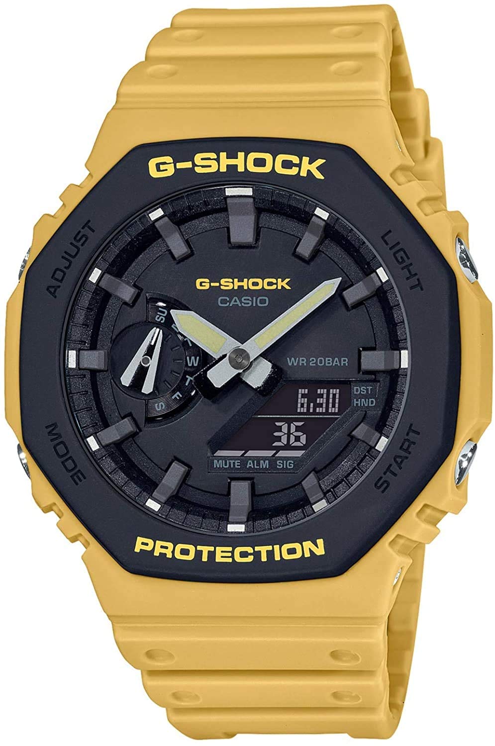 

Мужские часы Casio Carbon Core Guard Utility Color G-Shock GA-2110SU-9A, желтые, аналогово-цифровые